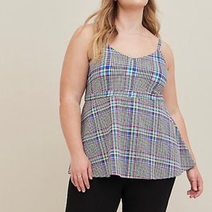 2 for $30 Nwt Torrid babydoll plaid peplum  top 1XL